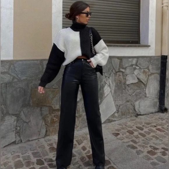 Margaret Godfrey 100% Leather Vintage Straight Leg Size 10 - Picture 3 of 16